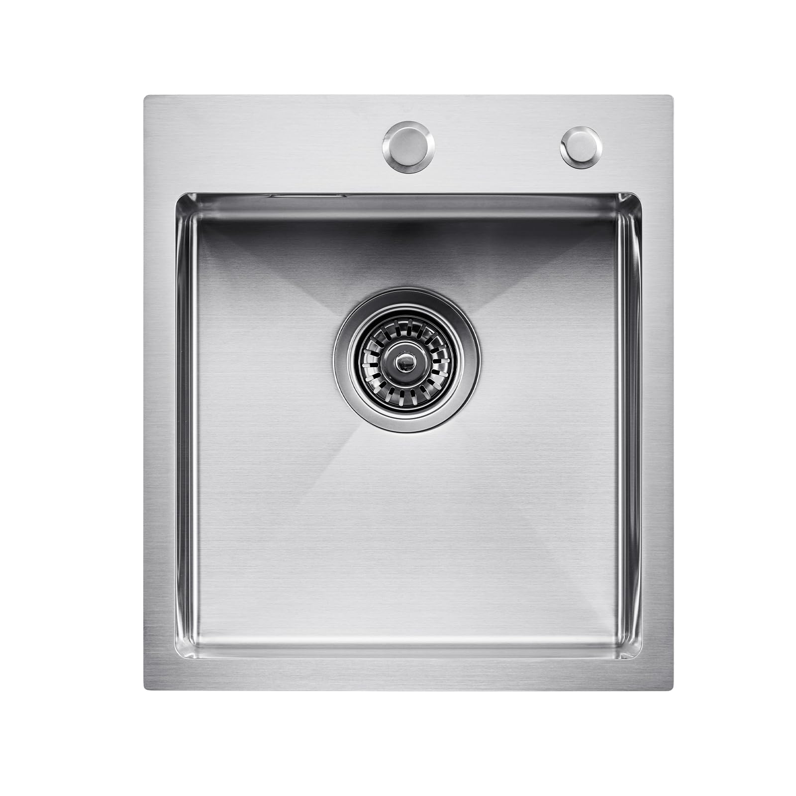 VEVOR Évier de Cuisine 40 cm à Montage par le Haut en Acier Inox 304, Cuve Simple à Poser et Encastrer avec Accessoires pour Camping-car, Cuisine, Bar