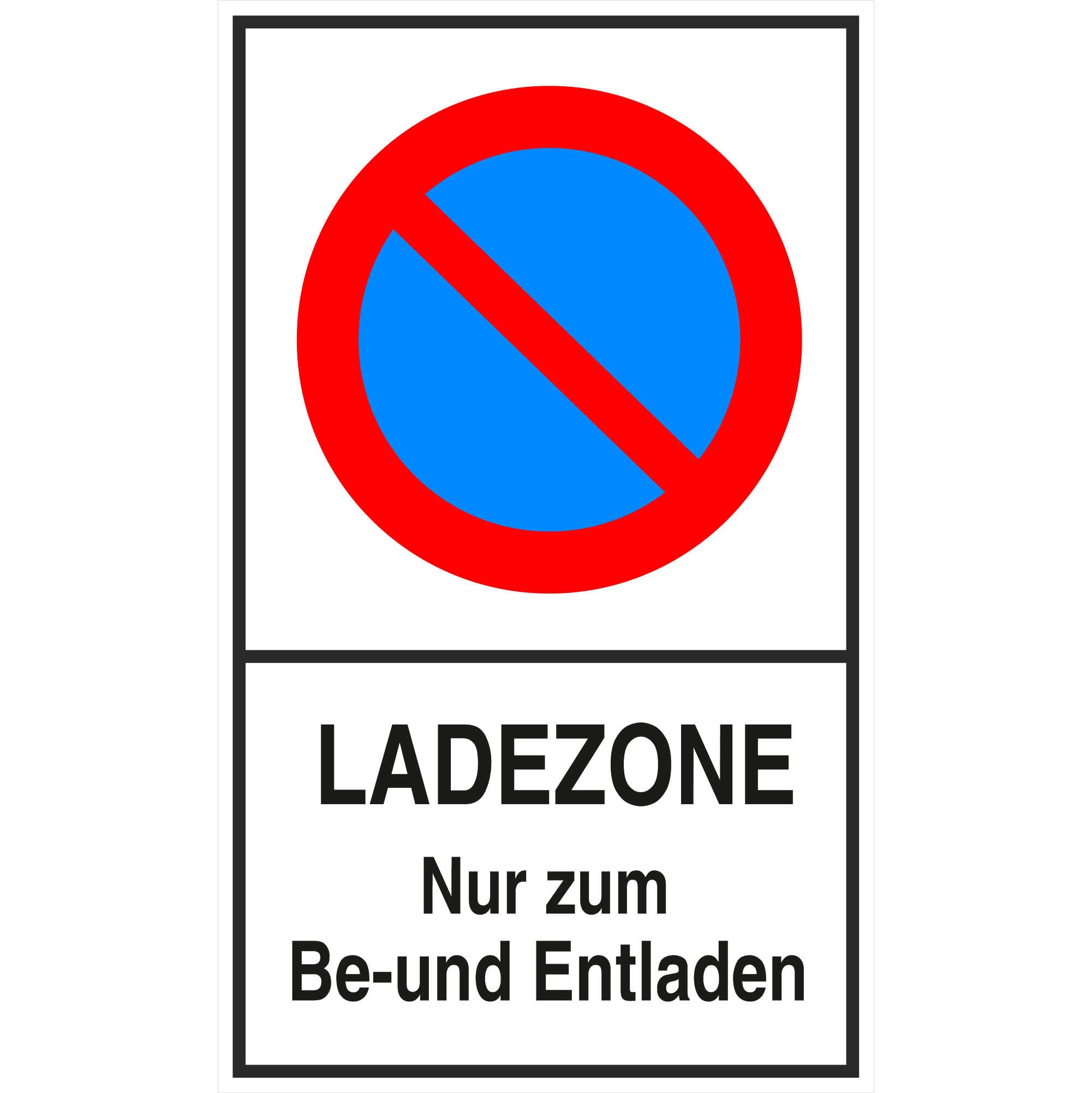 Indigos UG - 3mm Aluverbundplatte - Eingeschränktes Haltverbot, Ladezone Nur zum Be- und.Haltverbotsschild,40x60 cm - Warnung - Sicherheit - Hotel, Firma, Haus