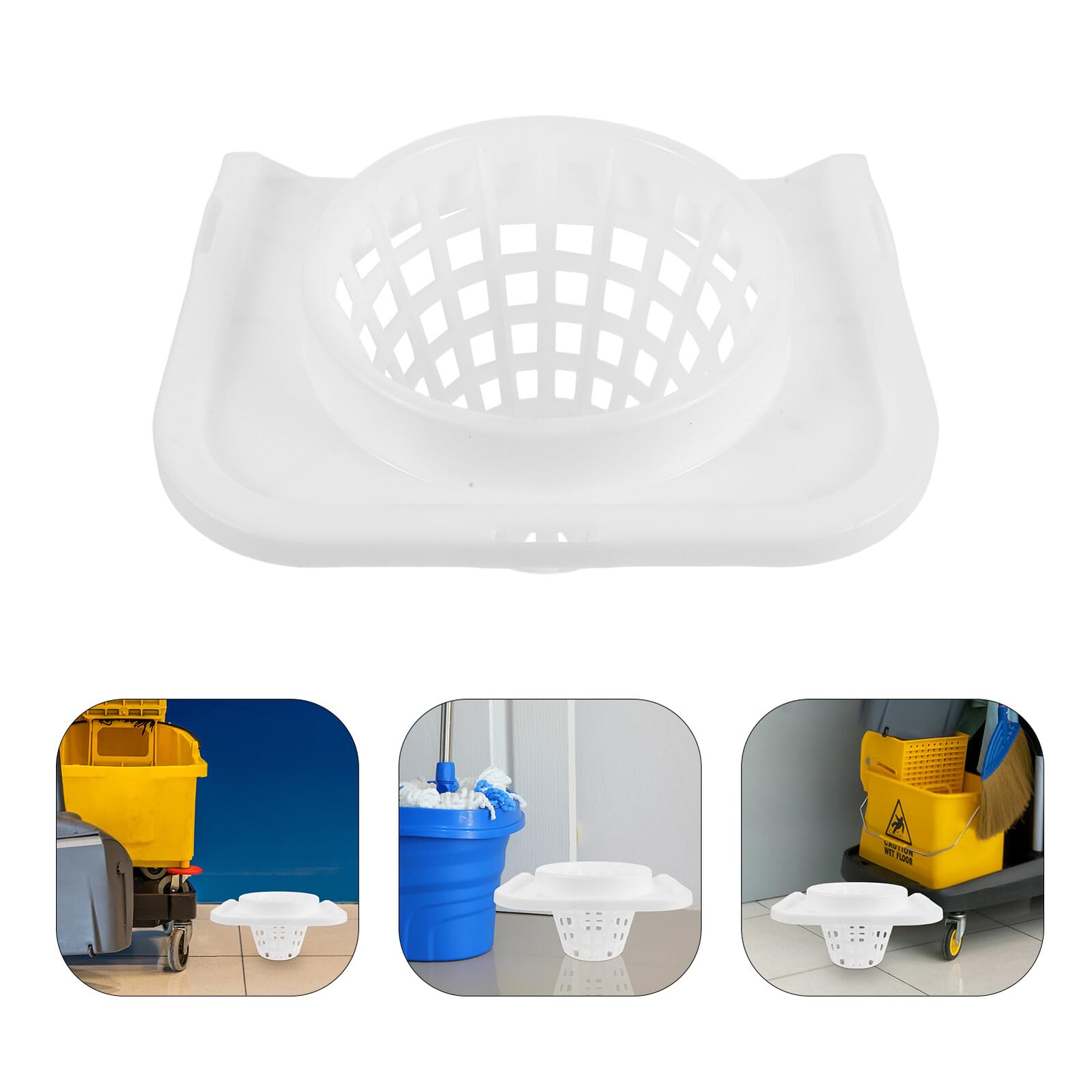 Panier Égouttoir et Design Ergonomique en Plastique Blanc pour Seau à Serpillière, Accessoire de Drainage pour Usage Domestique et Commercial