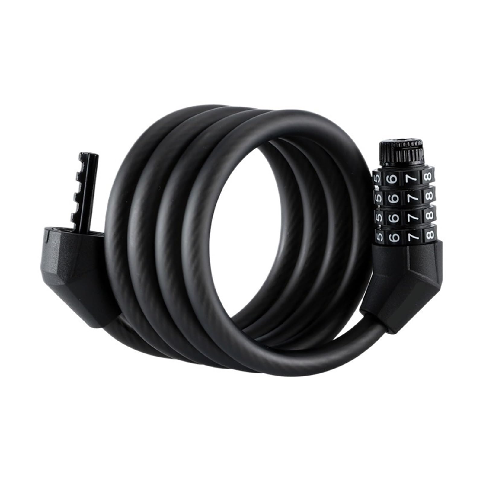 Hxpfvcbhs Matte Black Bicycle Lock 4 Digit Code 120Cm Portable Anti-Theft Steel Cable Lock(Matte Black)