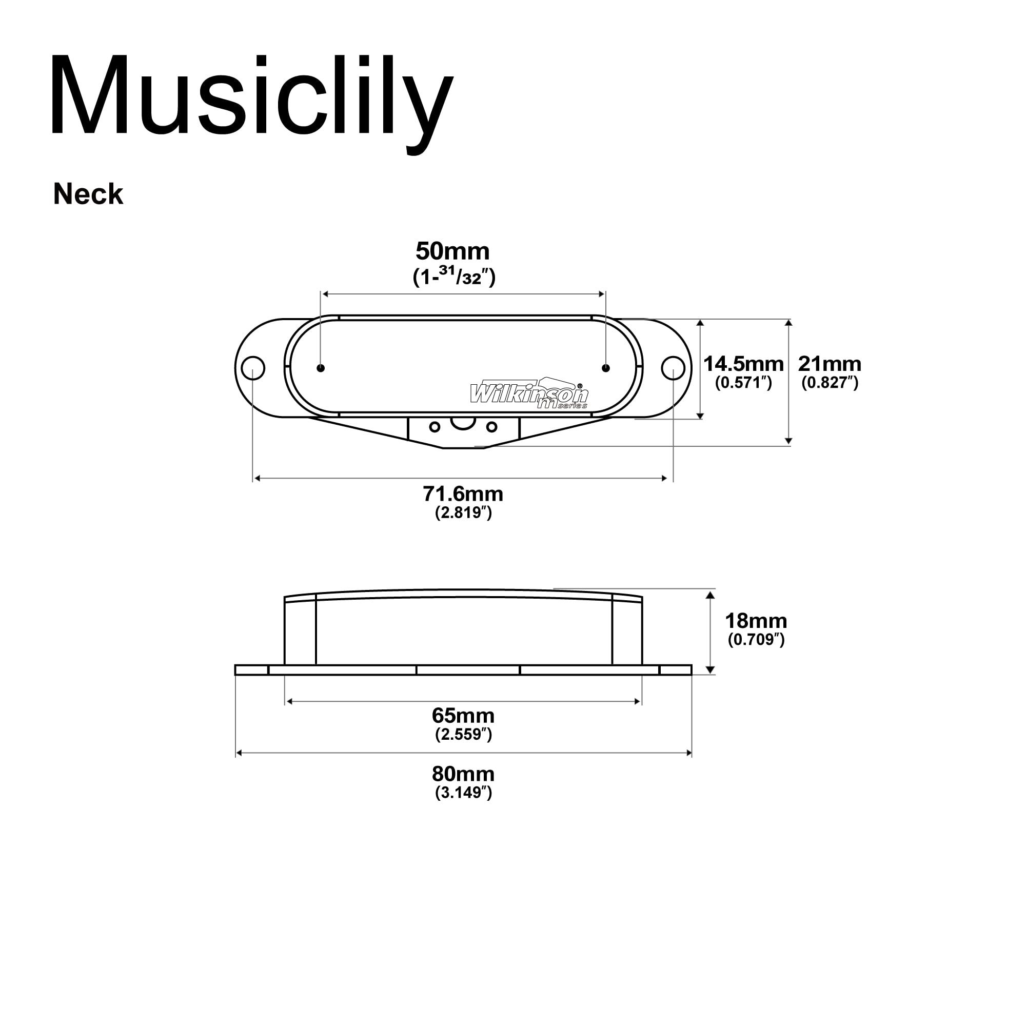 Wilkinson WOV Vintage Alnico 5 Telecaster Neck Pickup for Tele Style Electric Guitar Chrome - Image 2