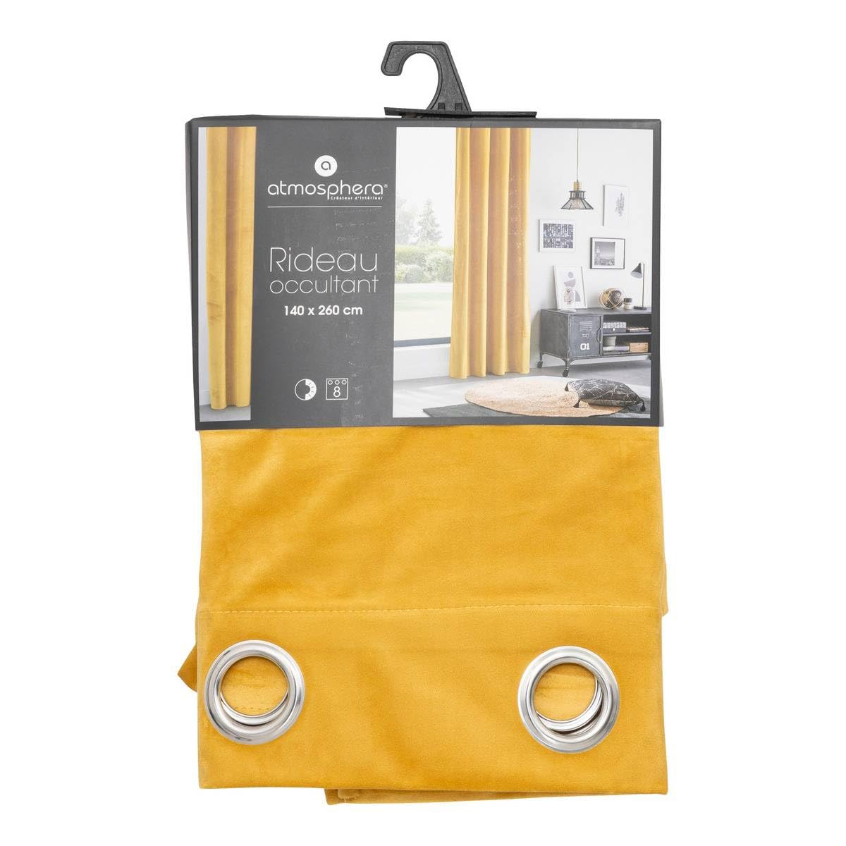 Tenda oscurante fujo effetto velluto azzurro 135x260cm - Atmosphera