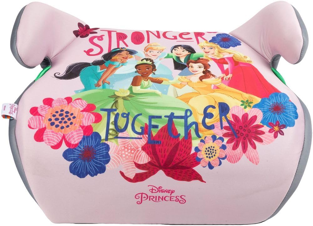 Disney Princess Baby Booster Seat for The Safety of Little Girls with a Height from 125 to 150 cm with Graphics of Mulan Jasmine Aurora Belle Cinderella Tiana on a Pink Background 5 61G6q25D3uL. AC SL1000