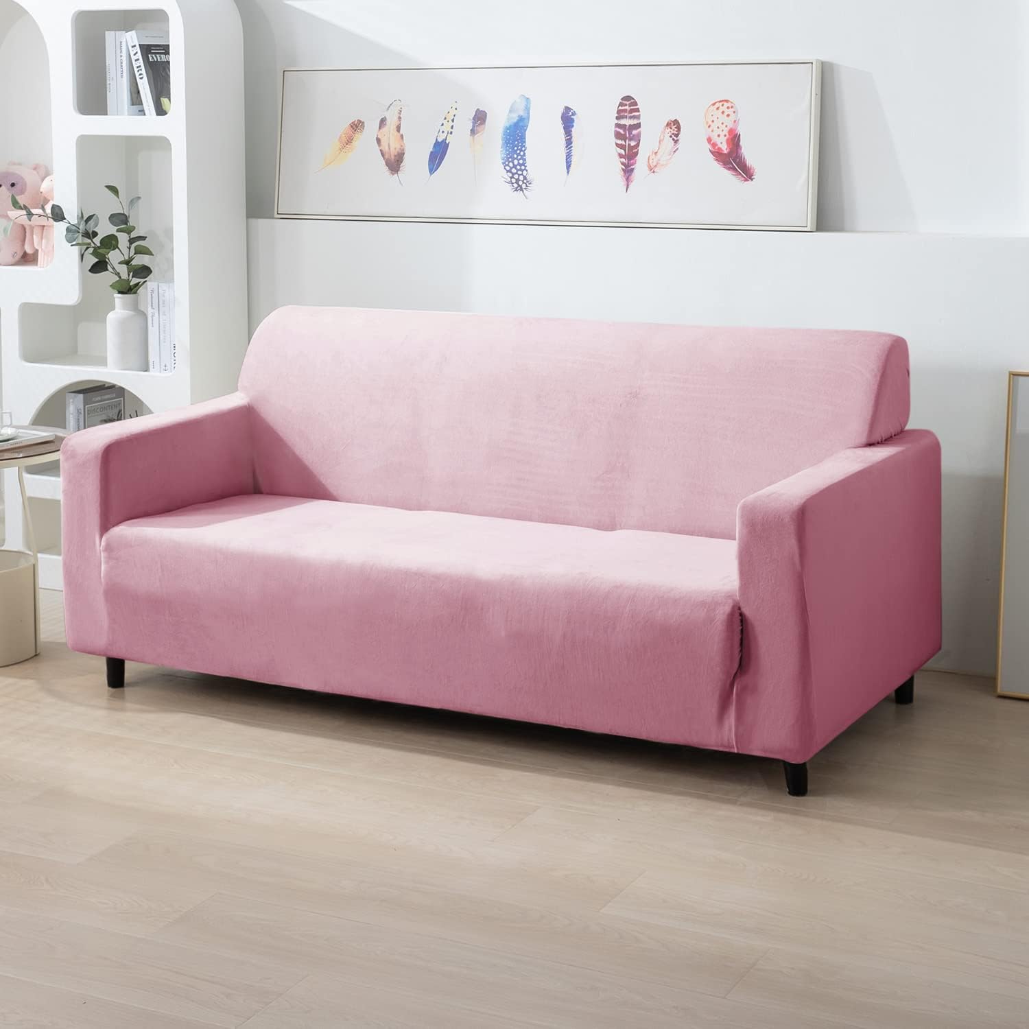 Burgundy Velvet Sofa Cover - 3 Seater -23