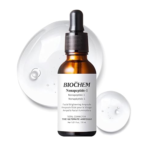 Nonapeptide-1 ampolla iluminadora facial 1.01 fl oz 1.0 fl oz, correctora del tono de piel y potente fórmula de mezcla para arrugas faciales y