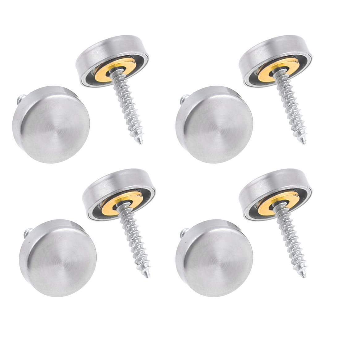 Aexit Wardrobes Mirror Quality Parts 19mm Diameter Silver Tone Round Cap Screw Nails 8 Pcs Model:62as61qo298