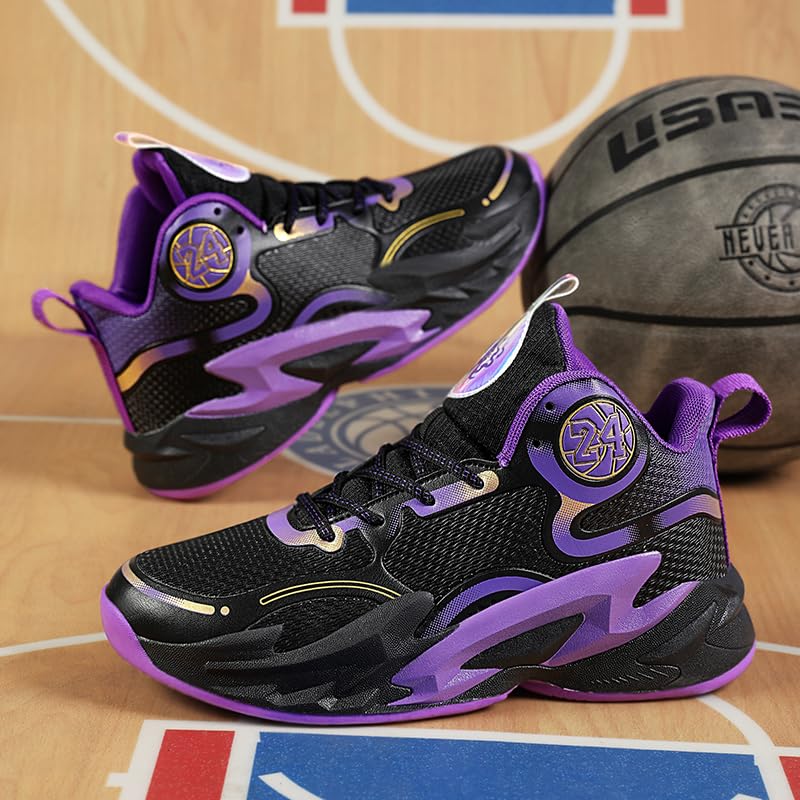 Bolognifi Chaussures de Basket Montantes for garçons, Baskets rembourrées avec Maintien Respirant for l'entraînement Sportif des Jeunes Équipement de Basketball