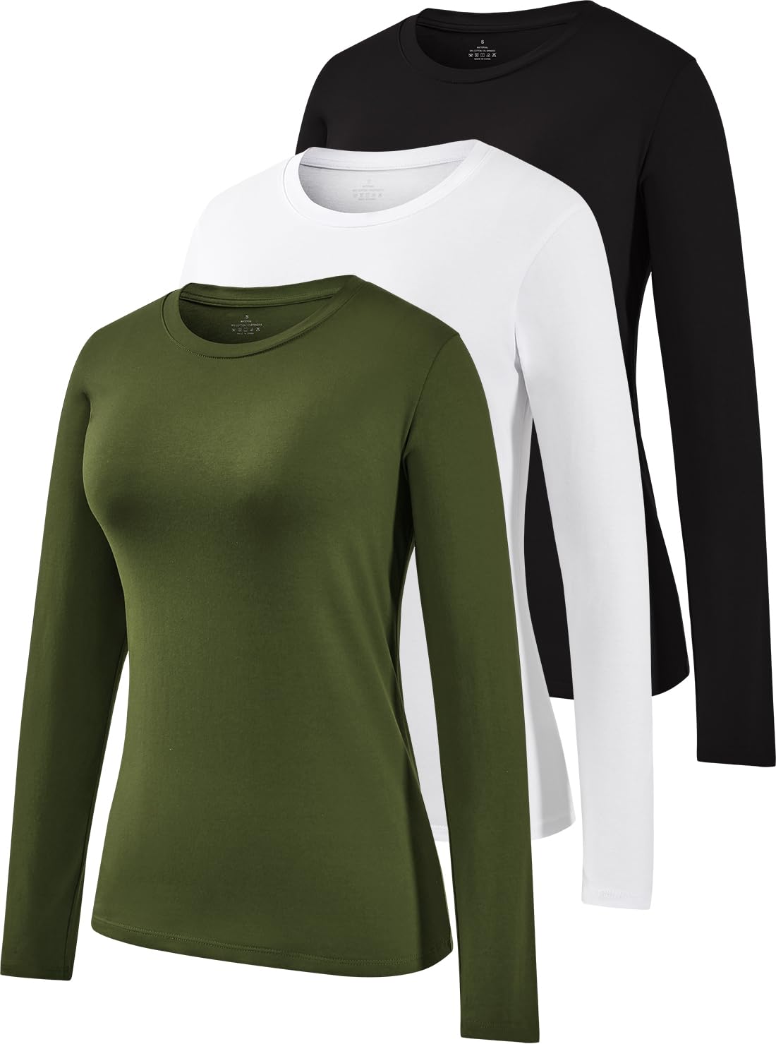 Star Vibe3 Pack Crew Neck Long Sleeve Top Long Sleeve Tops Women Ladies Long Sleeve Running Tops