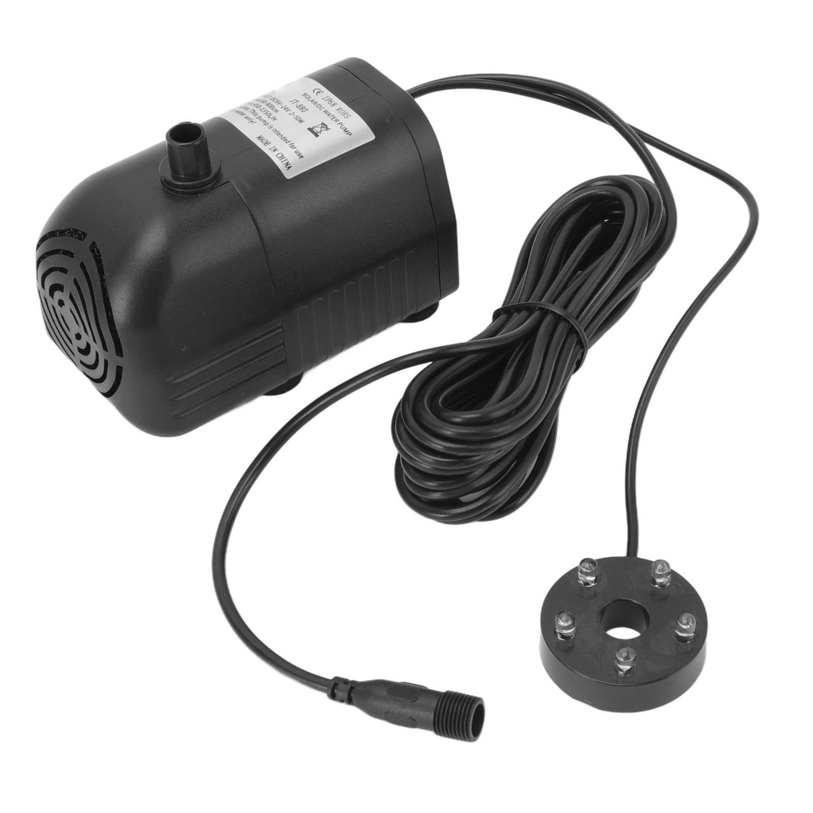 Acouto Pompa Senza Spazzole per Fontana Decorativa Sommergibile Solare in ABS con Luce per Giardino DC 6V‑24V è Realizzata in Materiale e PompaPompa SolarePompa per Fontana SolarePompa per Aeratore