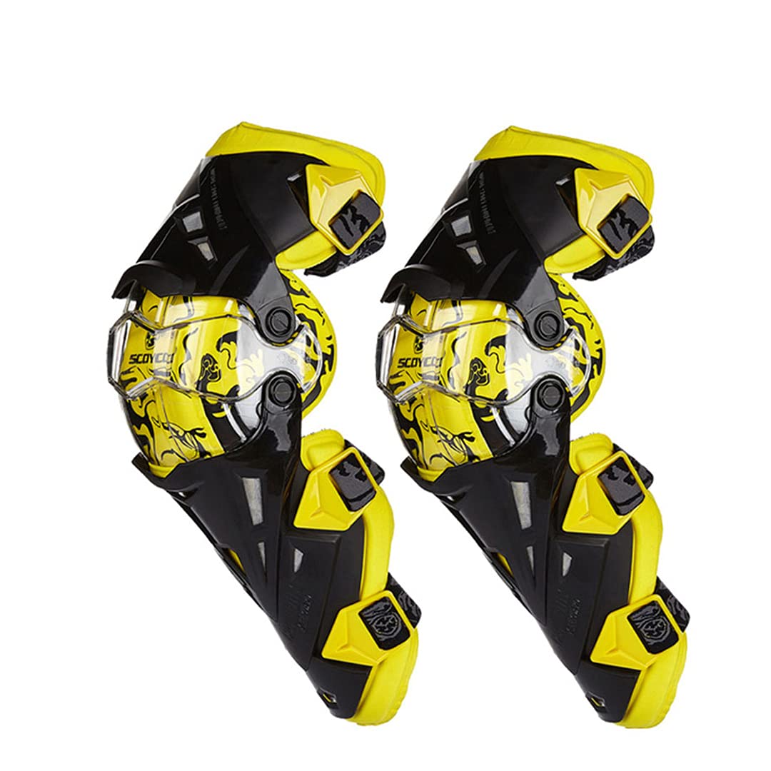 Rodilleras Racing Riding Moto Equipo protección Hombres Motocross Protector Rodilla Rodilleras Seguridad K12 Yellow Knee