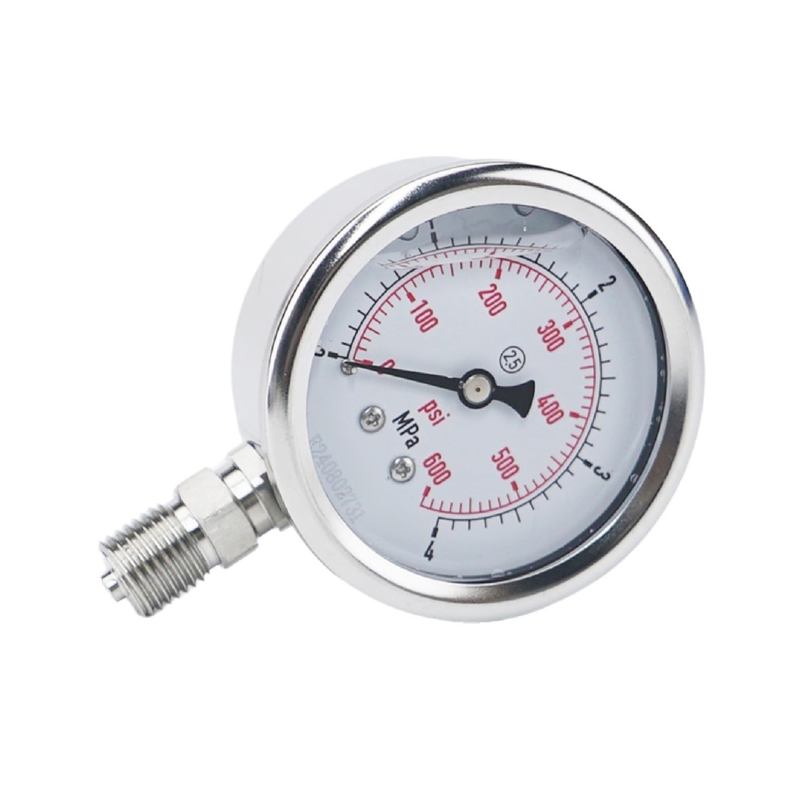 Digitales Manometer, YTN60 hydraulisches Manometer, digital, Edelstahl, Doppelskala, PSI, Vakuum, Öl, Wasser(0-2.5Mpa)