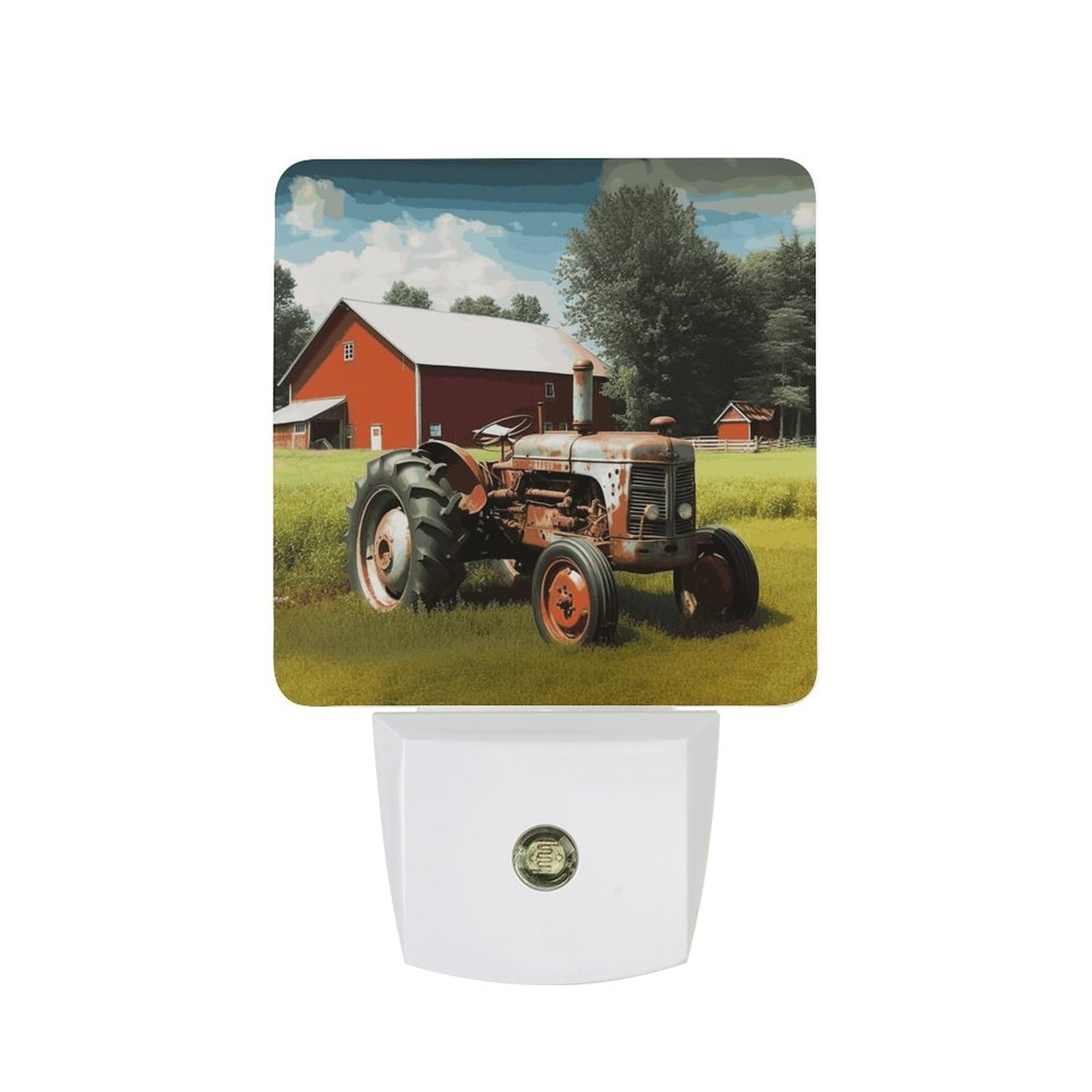 FekiLoot - LED Night Lights Cute Soft Night Lights with Light Sensors, Room Decor, Ambient Lighting, Warm and Automatic Company, Farm Tractors, Night Light for