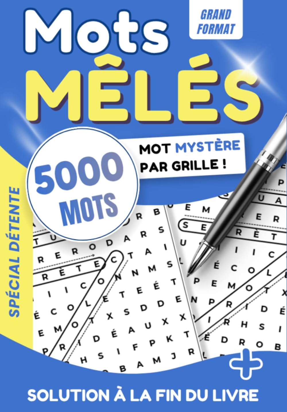 Mots Mêlés avec Mot Mystère - +5000 Mots Cachés en Grandes Grilles - Livre de Jeux pour Adultes et Seniors: 160 grilles avec mot mystère et sa ... pour stimuler mémoire et concentration