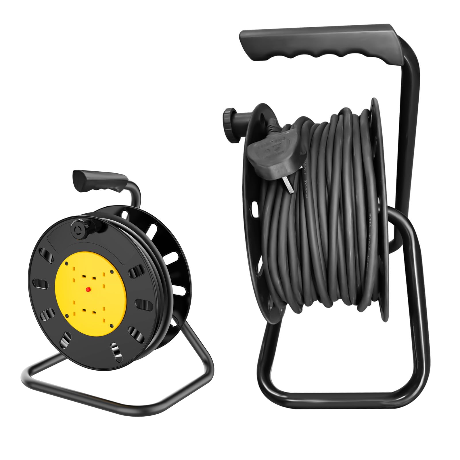 Extension Reel 10/15/25/50 Metre Extension Lead Heavy Duty Cable Reel (15M Cable with Reel&Bracket)