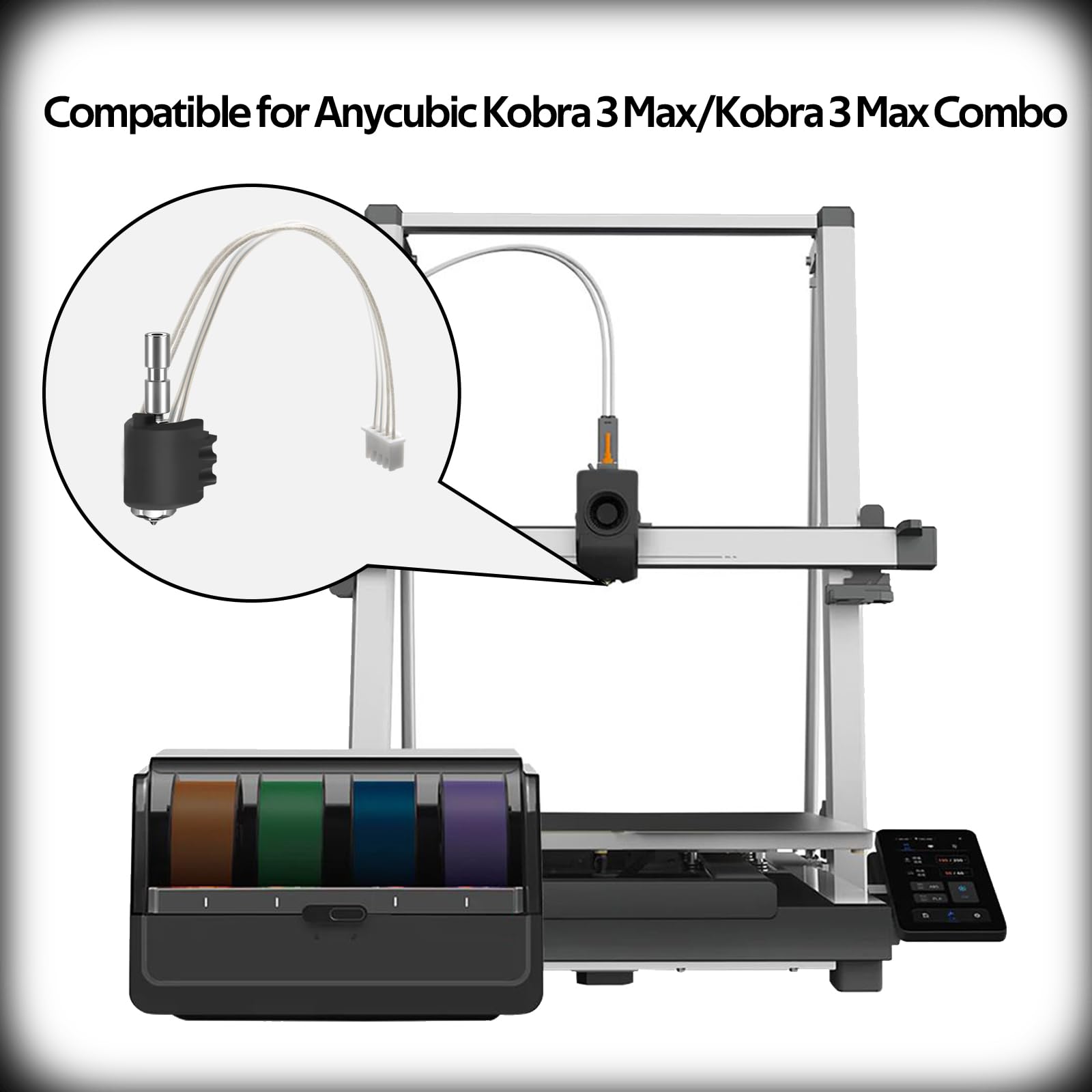 IdeaFormer 3 pezzi Kobra 3 Max Hotend Set Quick-Swap Integrated Extruder Hotend con ugello in acciaio temprato 0,4 mm 0,6 mm per Anycubic Kobra 3 Max/Combo