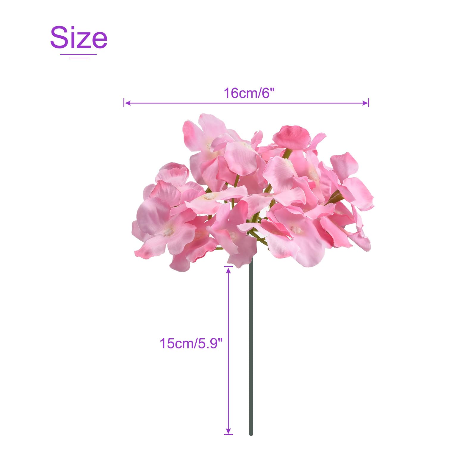 DMiotech 30 Set Pink Silk Artificial Hydrangea Heads Wedding Fake Hydrangea Flowers with Stems for Wedding Vases Flower Walls Gift Decor - Image 3