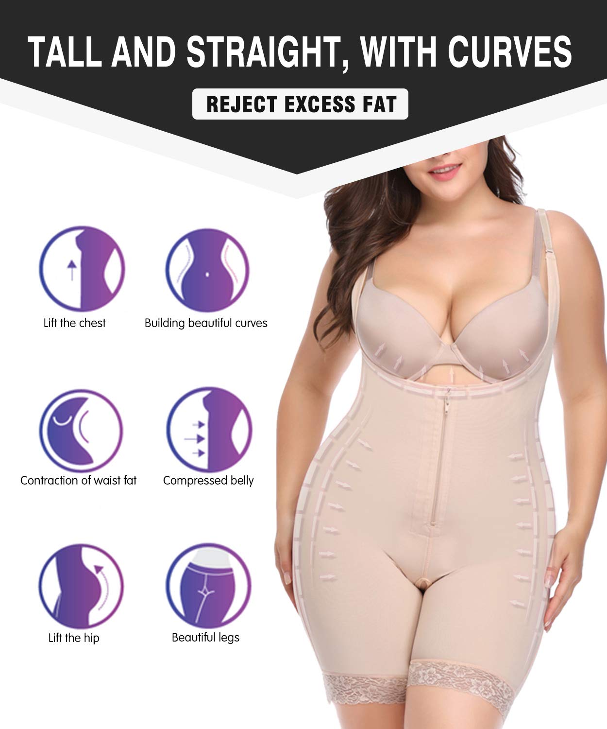 Fajas Reductoras Mujer Body Reductor Colombianas Moldeadora Shapewear Control de Abdomen Bodysuit Posparto Pantalón Corsé Body Shaper