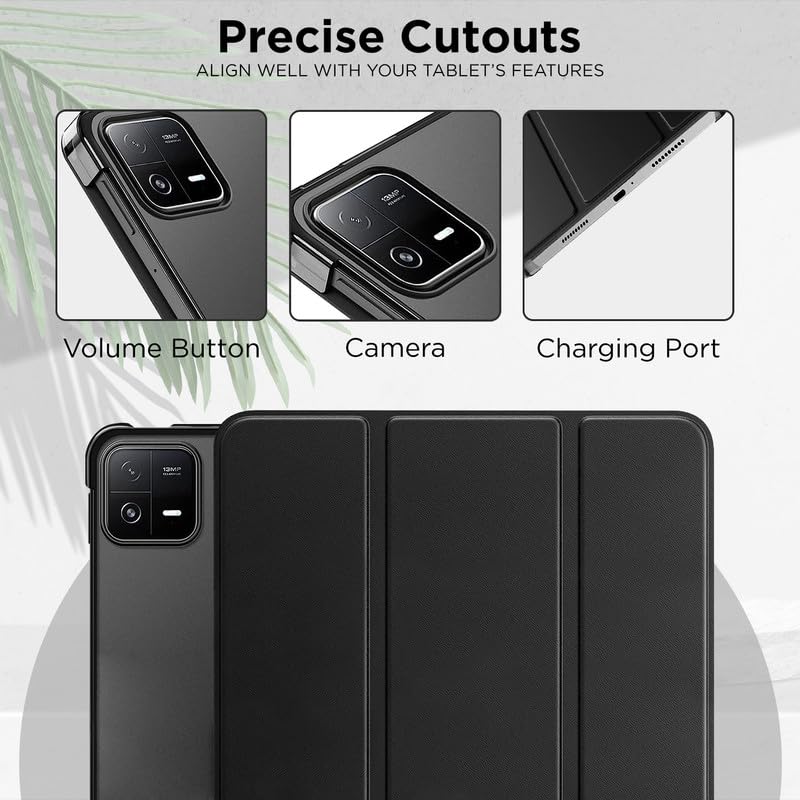 Image of Robustrion Cover for Xiaomi Mi Pad 6 Case Cover 11 inch Flip Stand Cover with Transparent Back for Xiaomi Pad 6 [Auto Sleep Wake Support] - Black