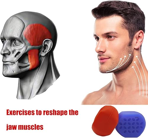 Miniatura 4 de Ejercitador de mandíbula, tabletas de silicona para ejercitar la mandíbula - Potente entrenador de mandíbula para principiantes, (Bule