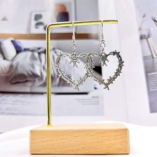 Miniatura 6 de Collar gótico de alambre de púas para mujer, collar de gargantilla de corazón de espina punk hip hop, collar de gargantilla de corazón de malla de