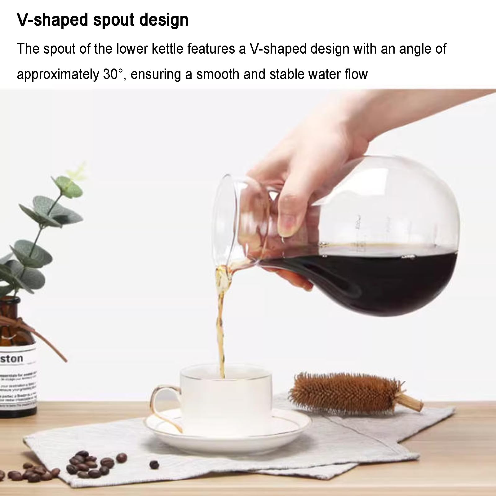 Cafetera de infusión fría, torre de café de goteo de hielo, filtro de acero inoxidable, gran capacidad de 800 ml, control de caudal, prepara 4-6 tazas, ideal para cafeterías