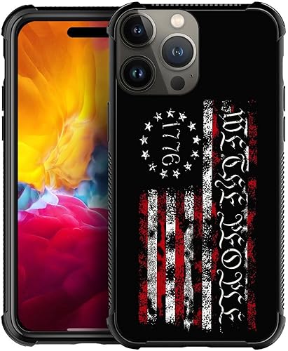 DAIZAG Funda compatible con iPhone 15 Pro, Classic American Flag 1776 We The People funda para iPhone 15 Pro fundas para hombre y mujer, protección