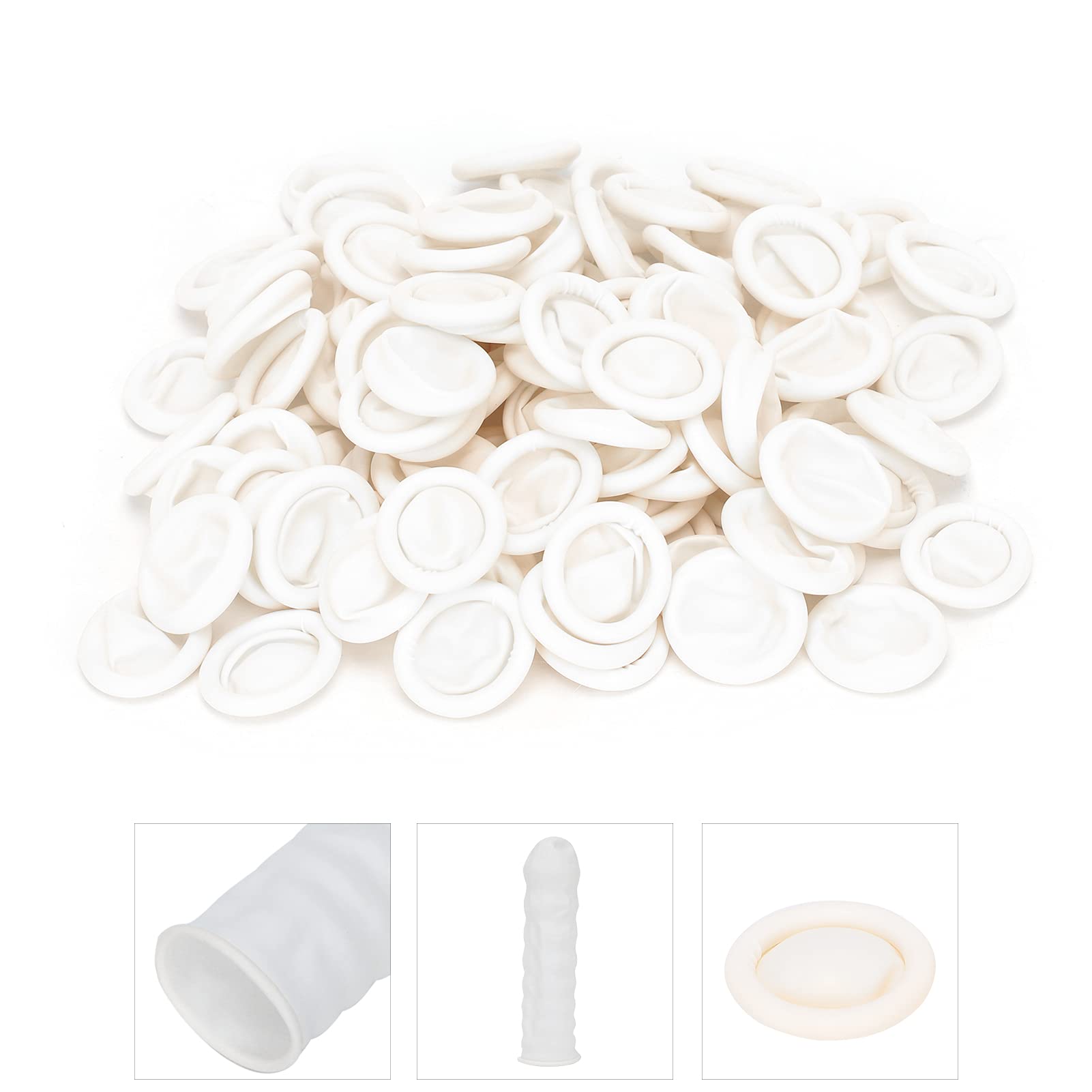 Spring Ring Buckle, Oval Ring Buckle 100pcs Latex Finger Cots AntiStatic Disposable 0-Shaped Ring Buckle Finger Cover Protectors