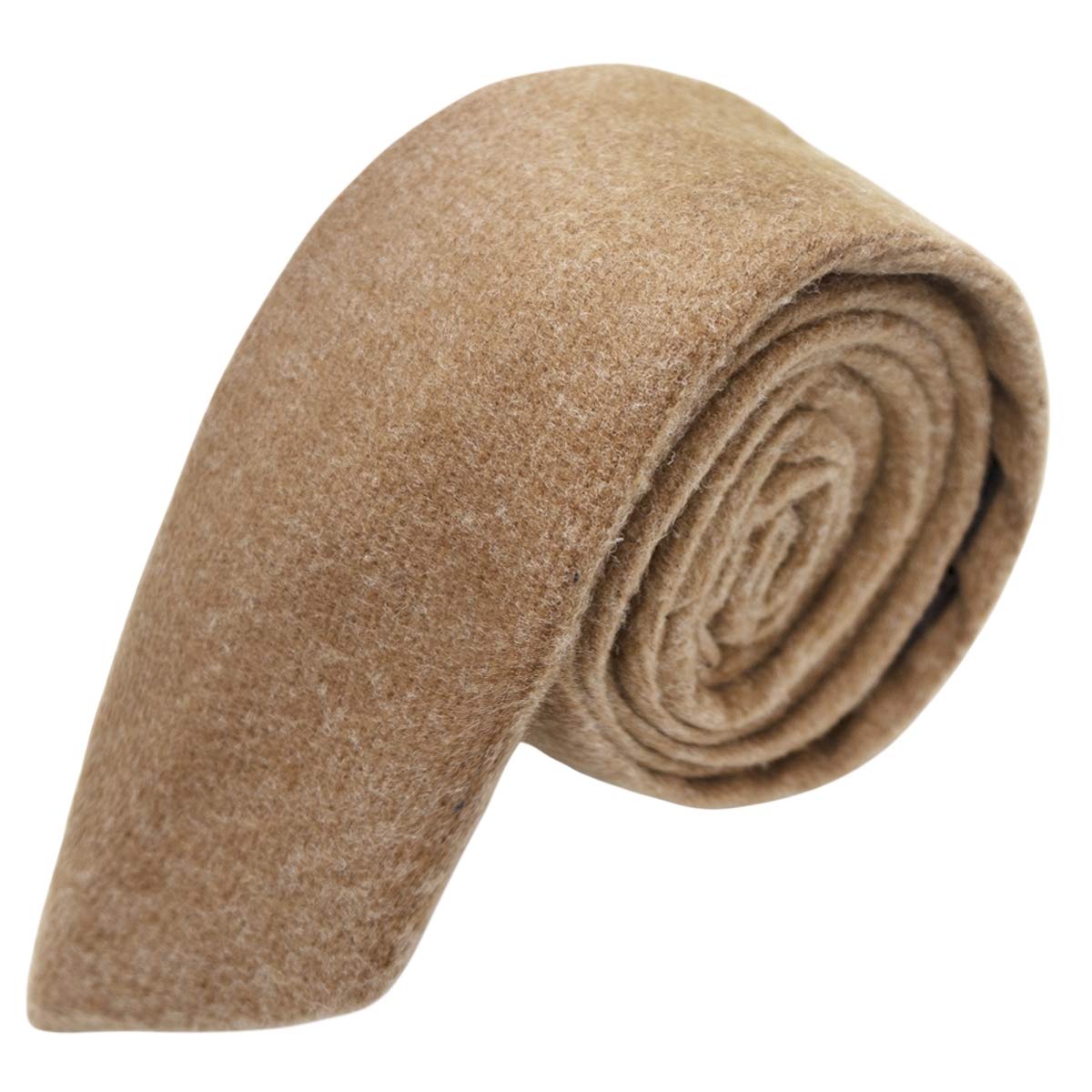 King & Priory Luxury Camel Brown Donegal Tweed Tie