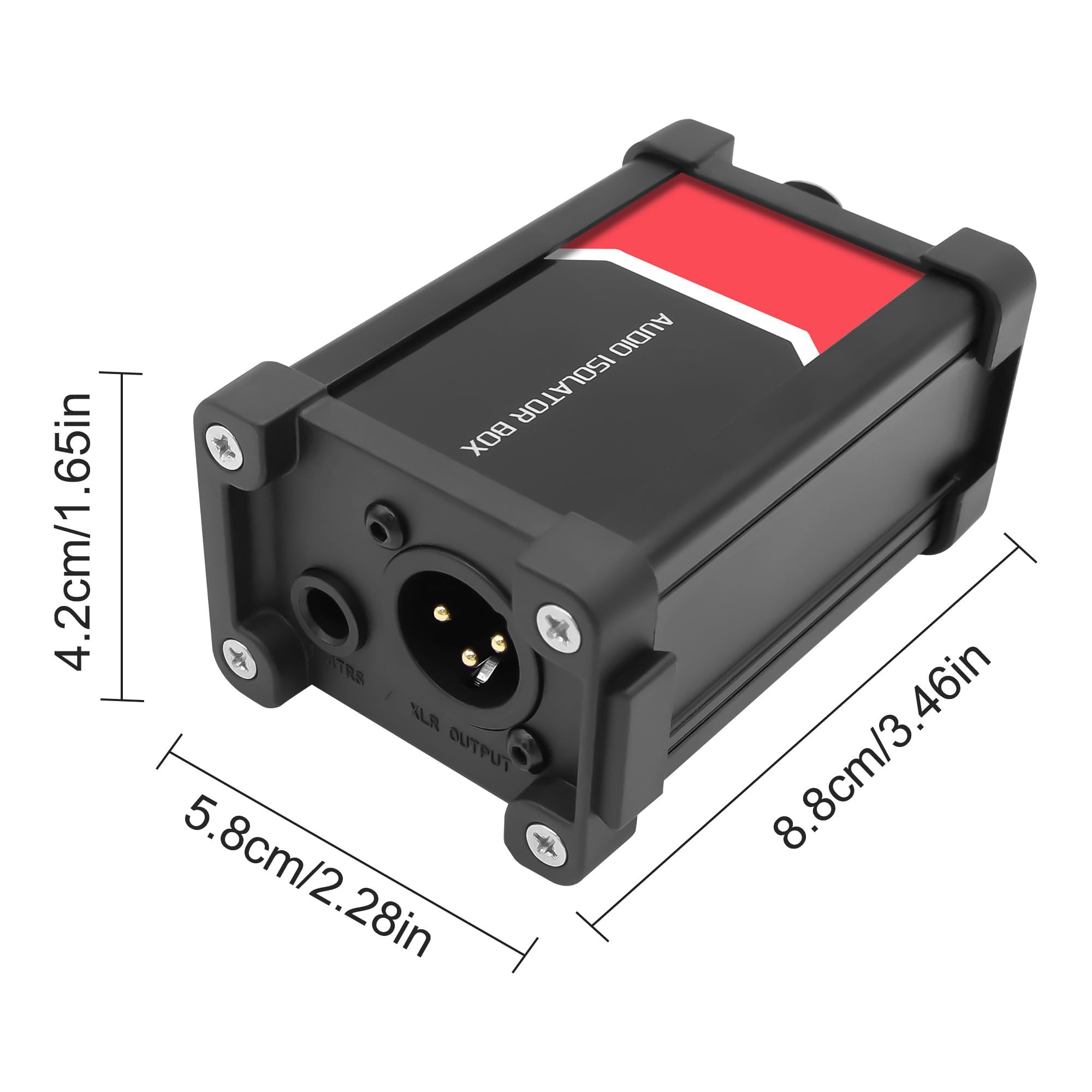 XMSJSIY Caja aislante de audio XLR/1/10.2 cm 6.35 mm TRS TS transformador de aislamiento de bucle de tierra con interruptor de tierra y elevación para mezcladores de alta fidelidad, subwoofer y