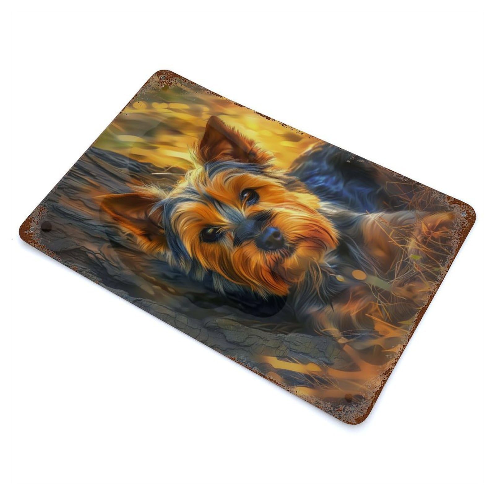 Majestic Yorkshier Terrier Vintage Rust Metal Sign 11.8"x7.9", Classic Wall Plaque for Basement, Hobby Room And Garage Decor