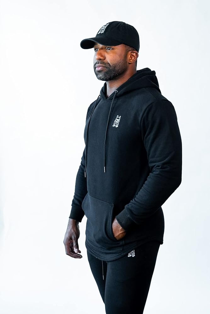 MEMFIS Curved Hem Hoodie - Black, Men's Sports Hood with Long Sleeves,  Tapered Fit, Curved Hem at Amazon Men's Clothing store