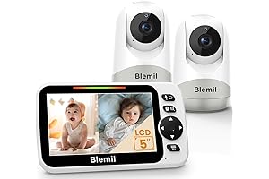Superior Baby Monitor: 30-Hour Battery, Split-Screen, Remote Control, 2 Cameras, and Enhanced Night Vision