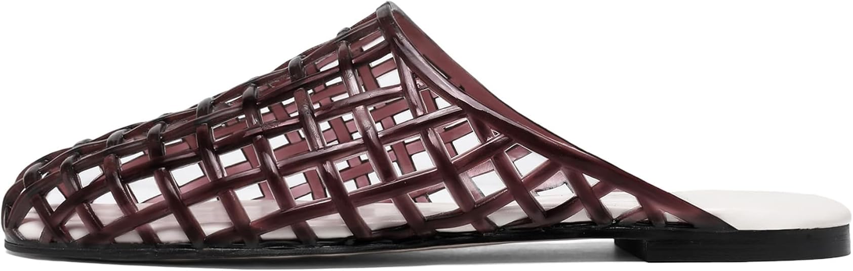 Clear Jelly Shoes for Women Slip on Jelly Mesh Slides Comfortable Closed Toe Flats Sandals Summer Beach Slippers.