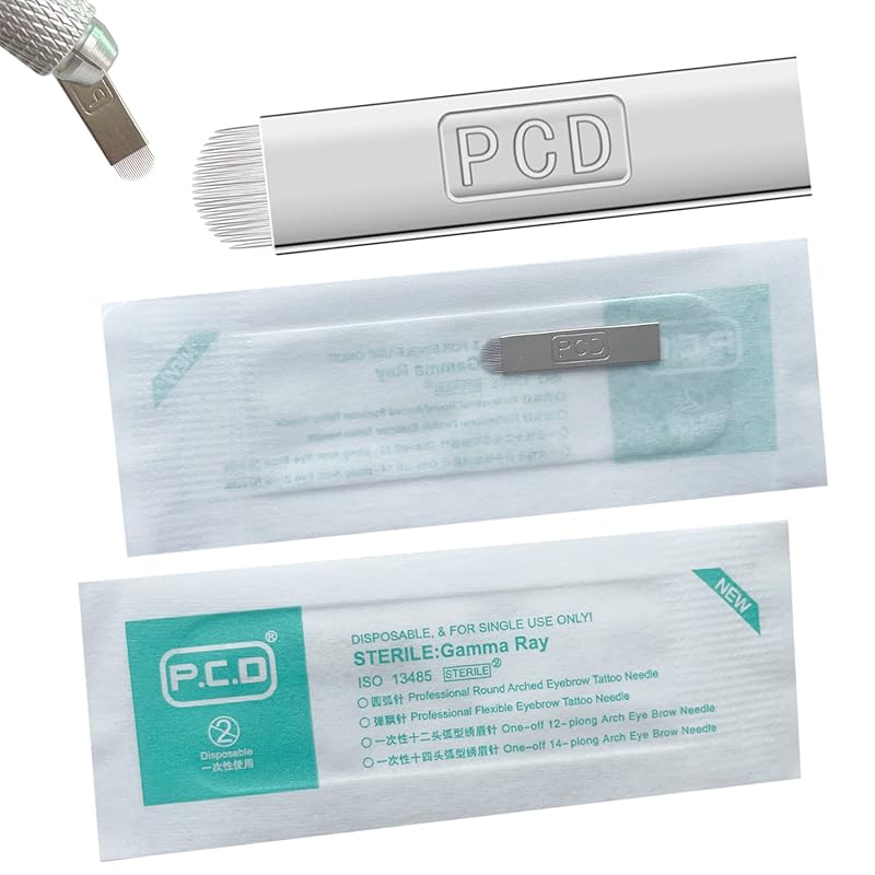 Agulhas descartáveis para microblading de sobrancelhas WOLAYI PCD-U19, 30 unidades