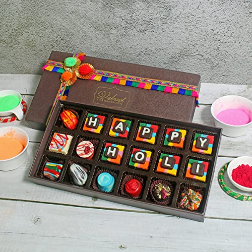 Image of Velvet Fine Chocolates Gift Hamper Box for Family, Friends, Employees | Premium Chocolate Gift Pack with 18 Premium Colourful Chocolates