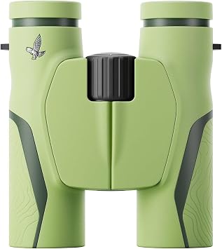 Swarovski Optik My Junior 7x28 Binoculars, Wide Angle View for Wildlife and Nature Observation, Carry Bag and Nature Notes Notebook Included | Jungle Green (38000)