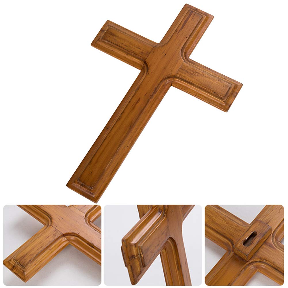 Hahhhha Wall Mounted Crosses Jesus Cross, Catholic Crucifix Jesus Christ Wooden Crosses Party Meditation