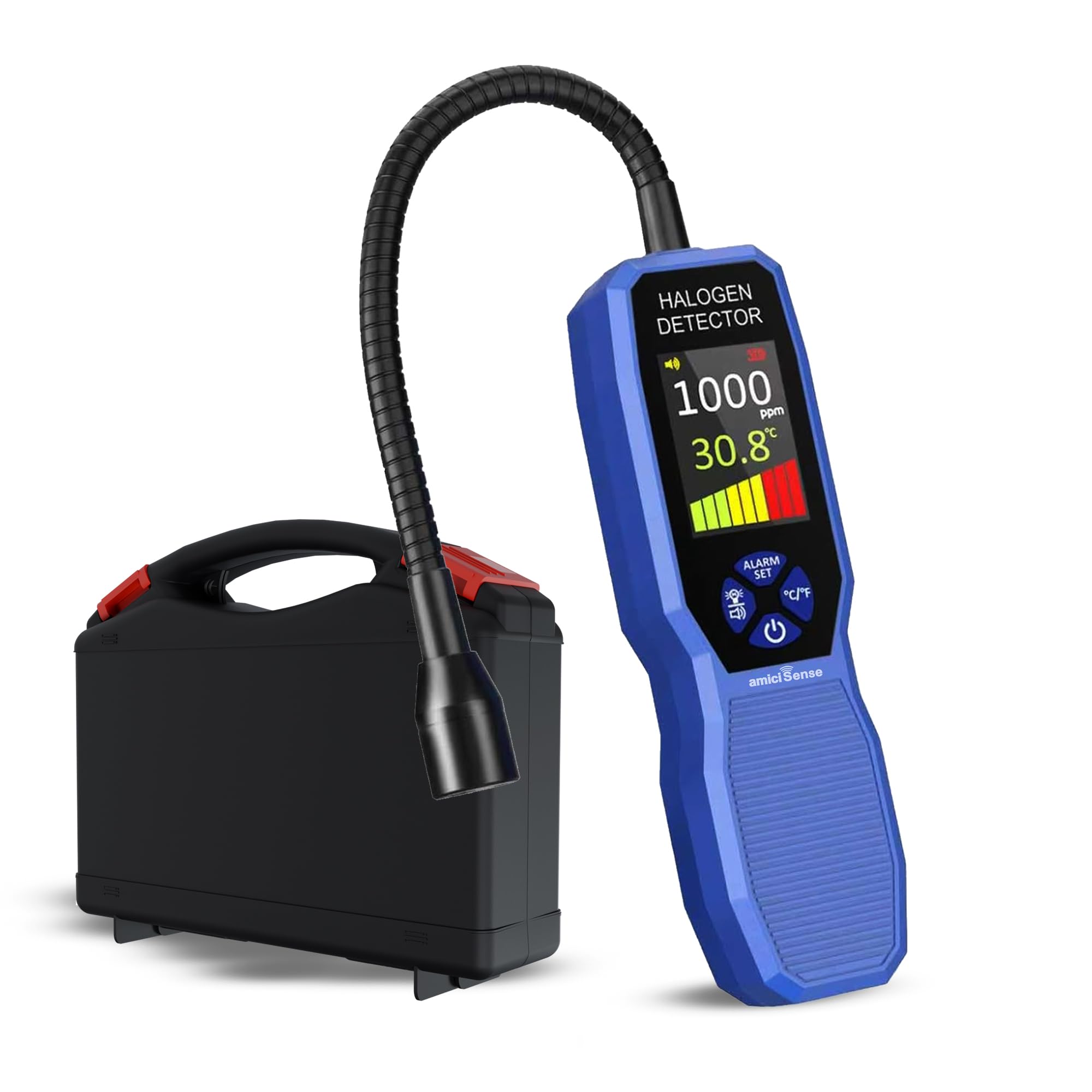amiciSense HVAC Refrigerant Leak Detector | High-Sensitivity Freon Gas Sniffer for R134a, R410A, R22, R32, R1234yf | Halogen Gas Leak Tester for Car AC, Refrigeration & HVAC with Audio-Visual Alarm-image-21