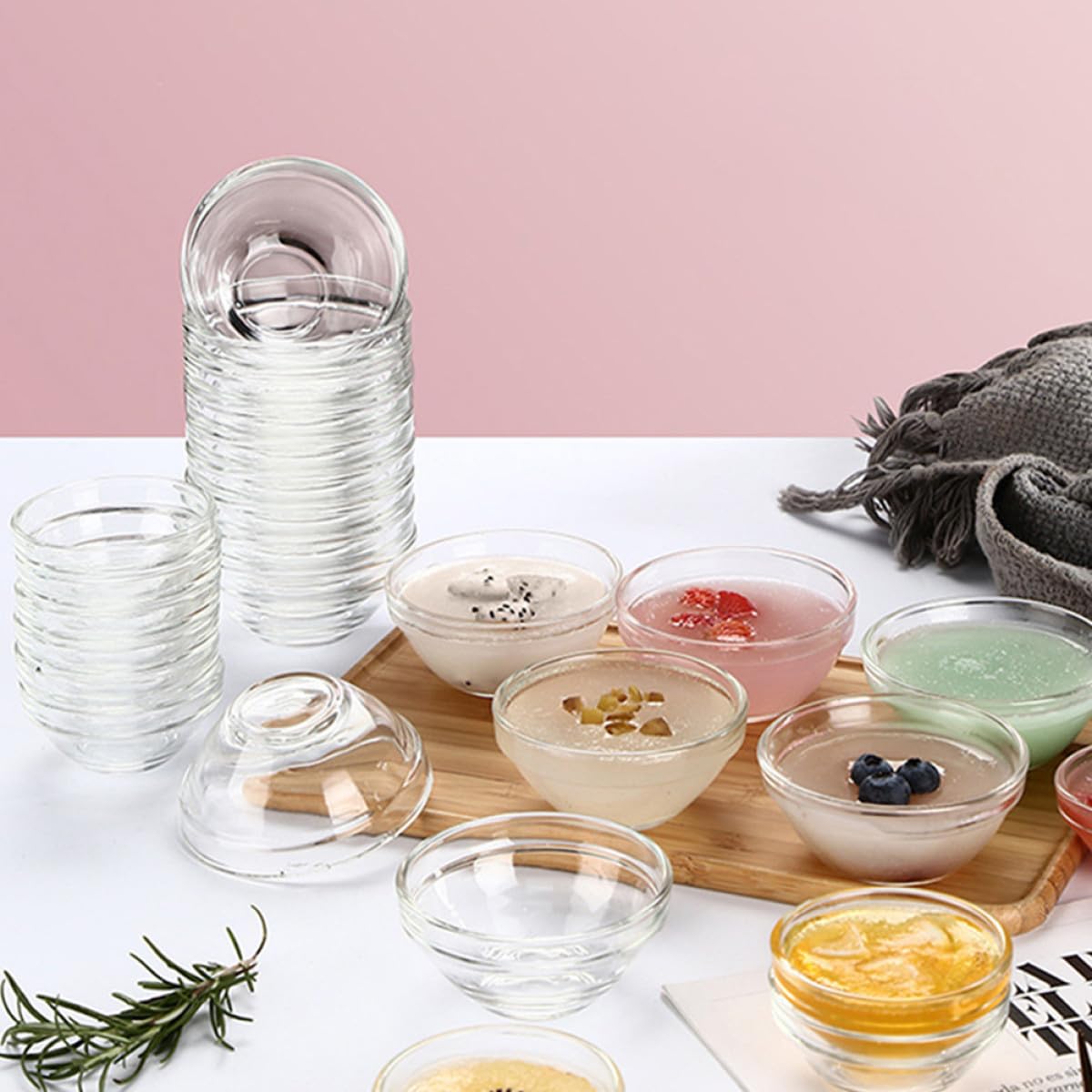 Ciotole in Vetro Trasparente Resistenti al Calore Ciotole Pratiche per Dessert e Insalate Set 10 Pezzi per Uso Domestico e Ristorante