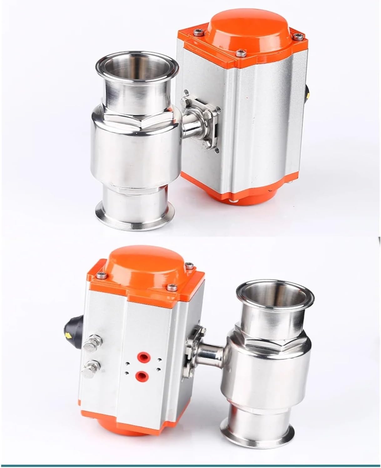 25mm 304 Stainless Steel Ball Valve Clamp Ferrule Type Quick Install Ball Valves with Double Acting Cylinder