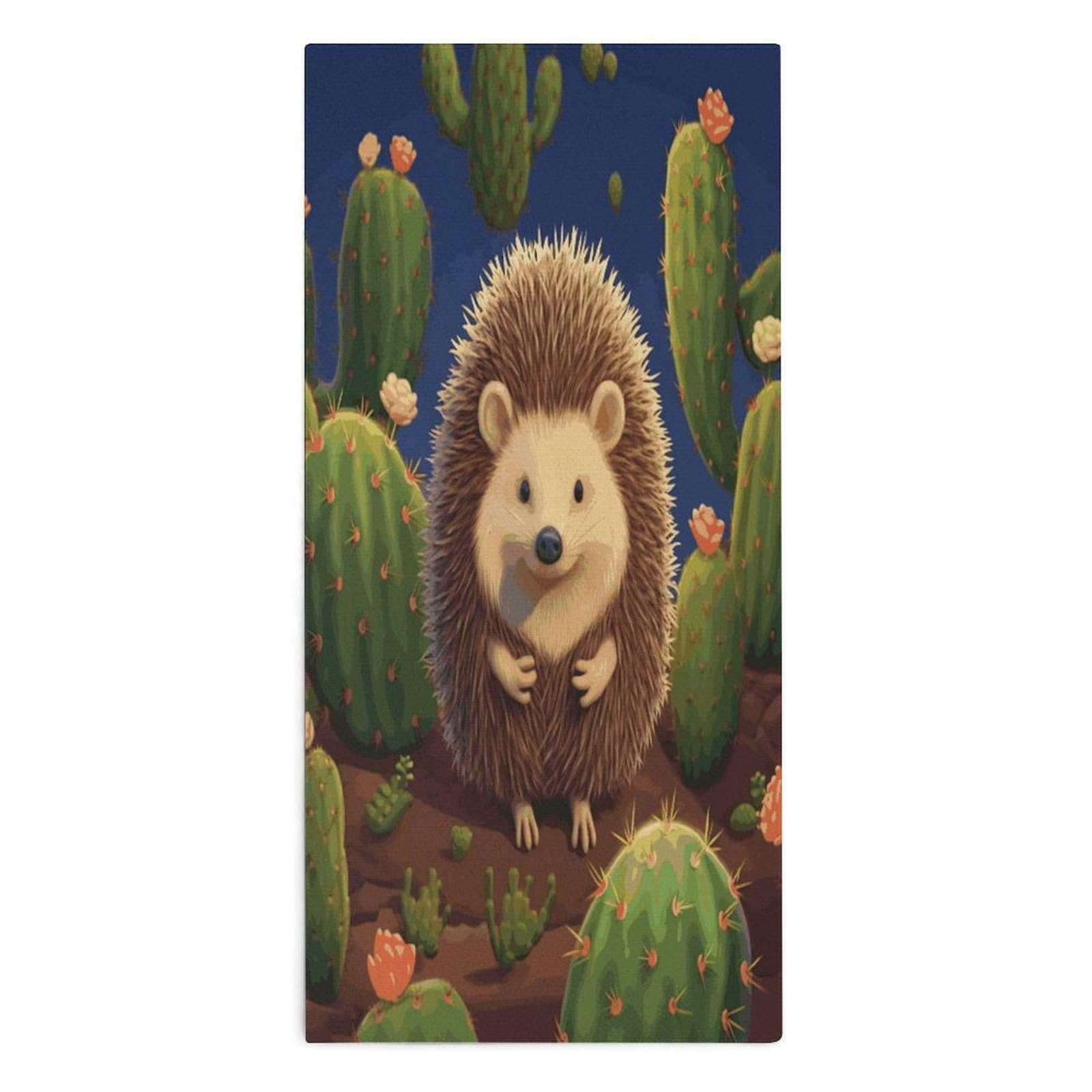 Btcowzrv Style Hedgehog Cactus Bath Towel Beach Towels Shower Towel