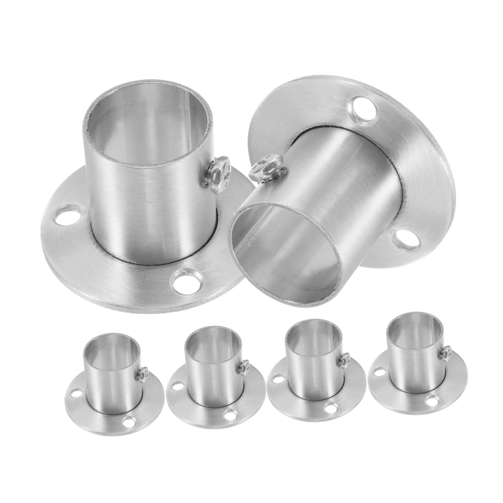 SEWOART 6Pcs Shower Curtain Rod Holders Durable Pipe Flange Brackets for Closet Rods Fixed Flange Base for Pipes Elegant Design for Home Decor