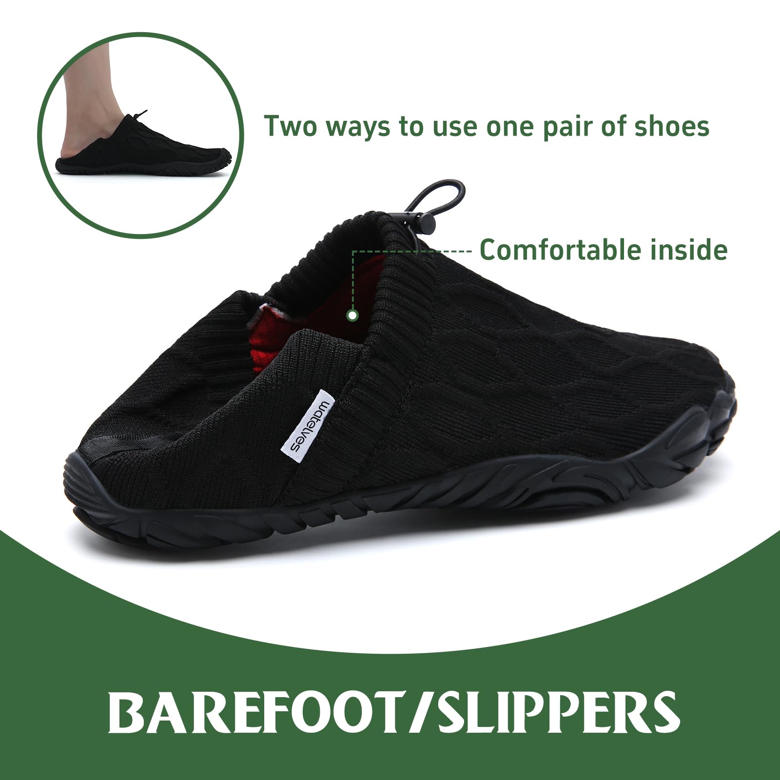 WateLves Scarpe da Donna a Piedi Nudi, Scarpe Leggere, Scarpe a Piedi Nudi, Pantofole da Uomo, con Punta Larga, Minimalista