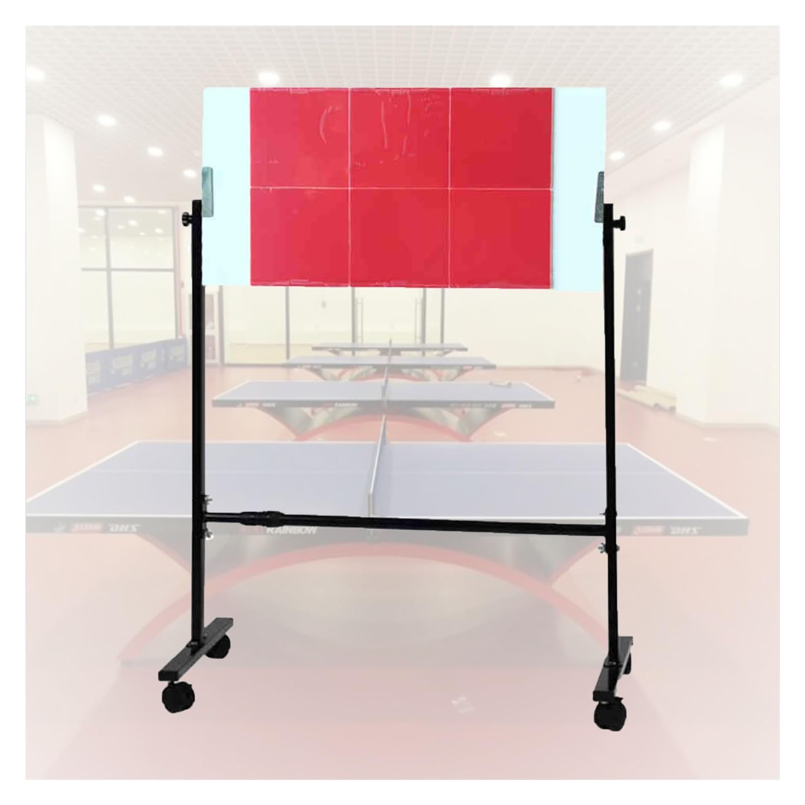 Tavola da rimbalzo per ping pong, angolo regolabile, attrezzatura da allenamento con ruote, per allenamento a casa, palestra, scuola
