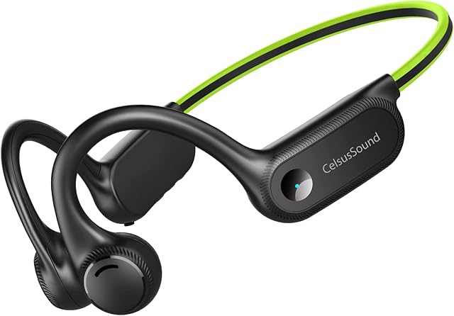 HCMOBI Bone Conduction Headphones, running Sports headphones,Open Ear Headphones,Wireless headphones with Mic, Sweat Resistant sports earphoes for Cycling,Gym,Driving,Music Hiking(Green)