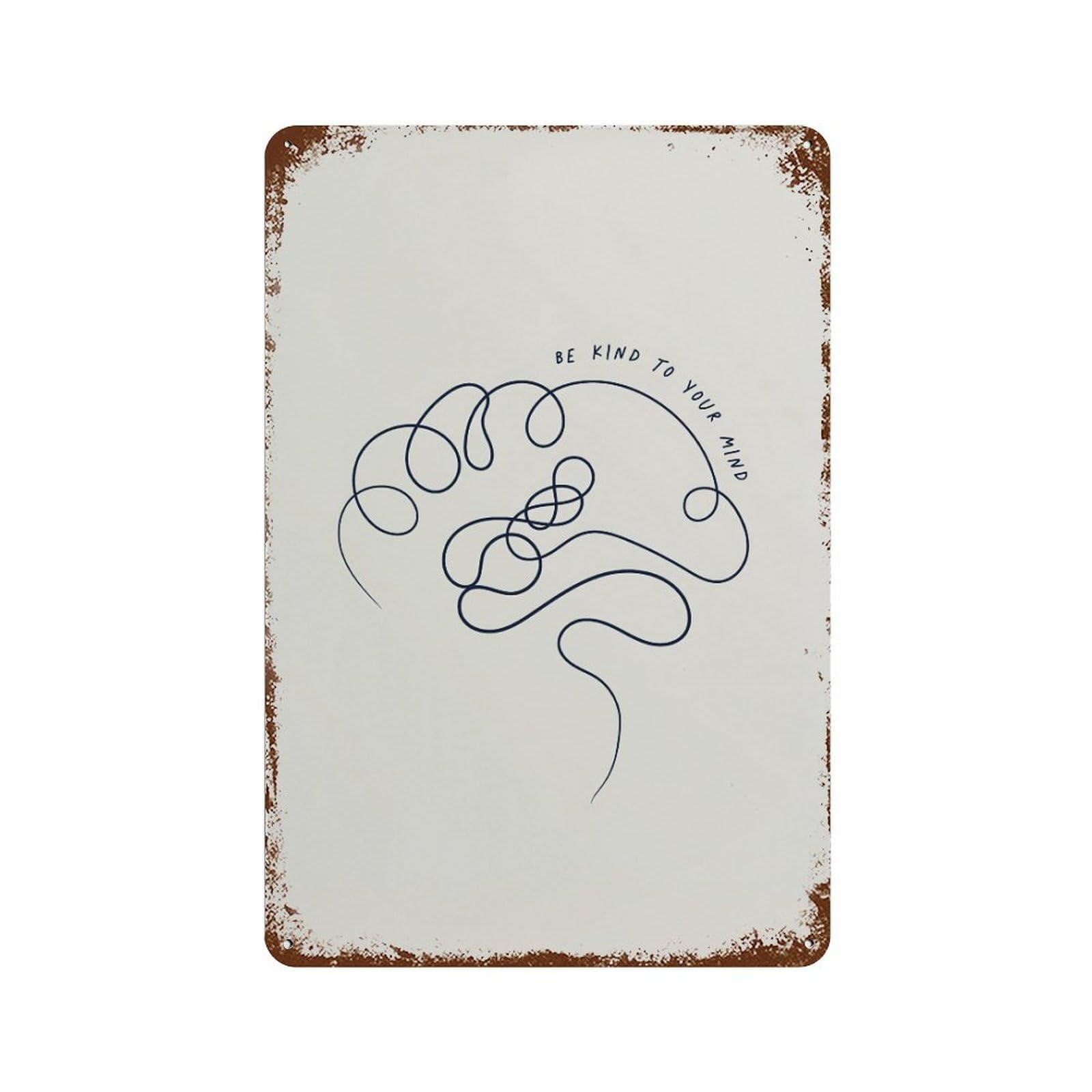 xiaoxiaoshen Be Kind To Your Mind Mental Health (2) Wall Decor Art Metal Tin Poster Modern Home Decor Art Home Bar Shop Decorations Vintage Sign 30x20cm