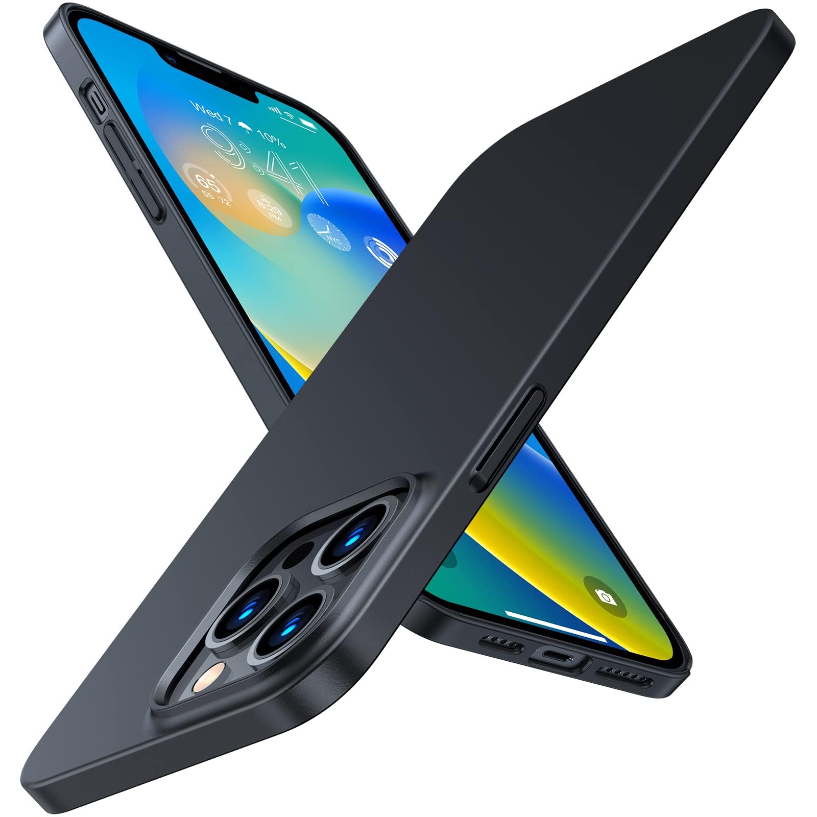 TORRAS Slim Fit for iPhone 12 Pro Max Case Ultra-Thin Cover with Non-Slip Grip & No Fingerprint Hard Plastic Super Slim Phone Case for iPhone 12 Pro Max Phone Case 6.7 inch, Space Black