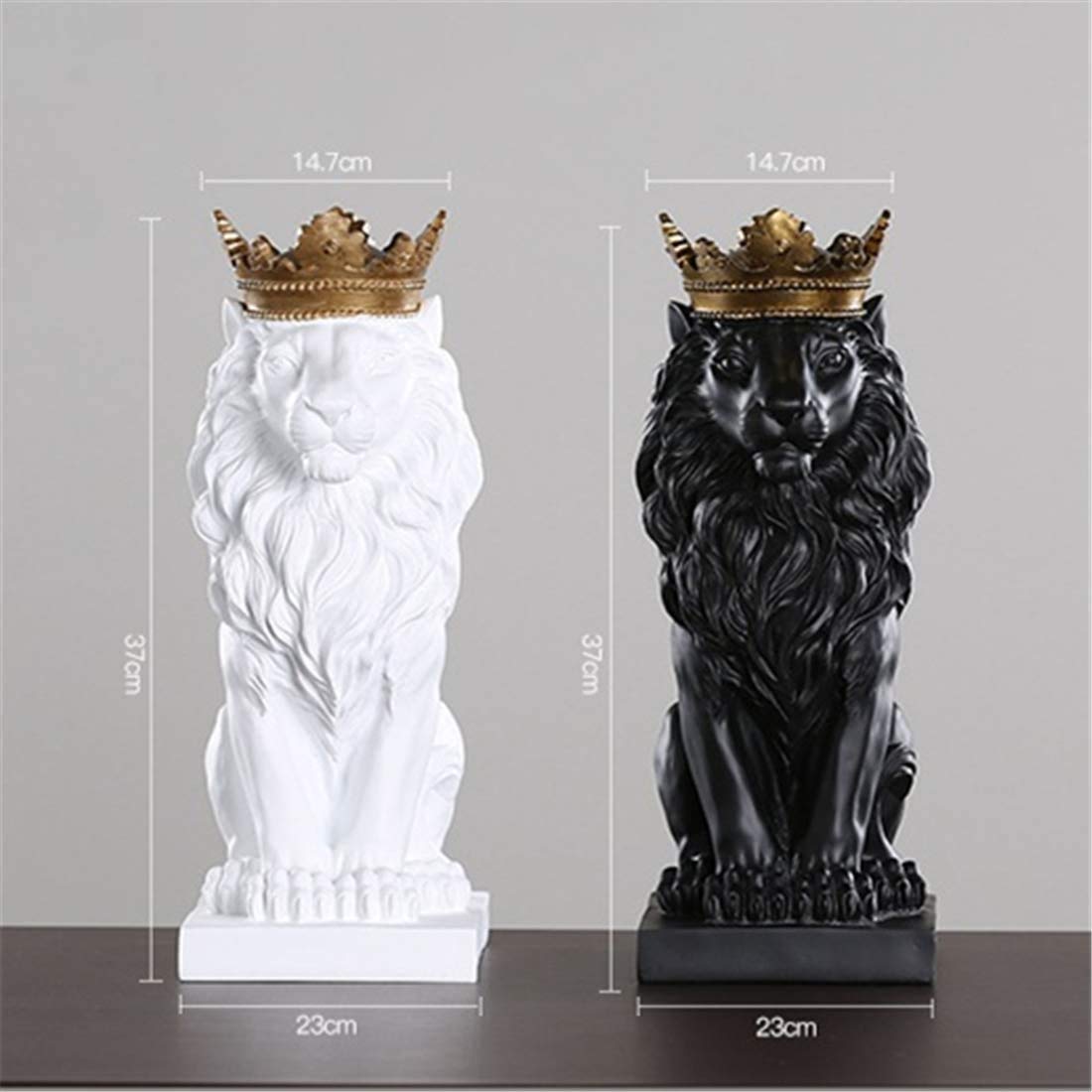 ライオン　石　置物 Amazon.co.jp: 装飾品の装飾彫刻樹脂石の石のライオン置物の王の