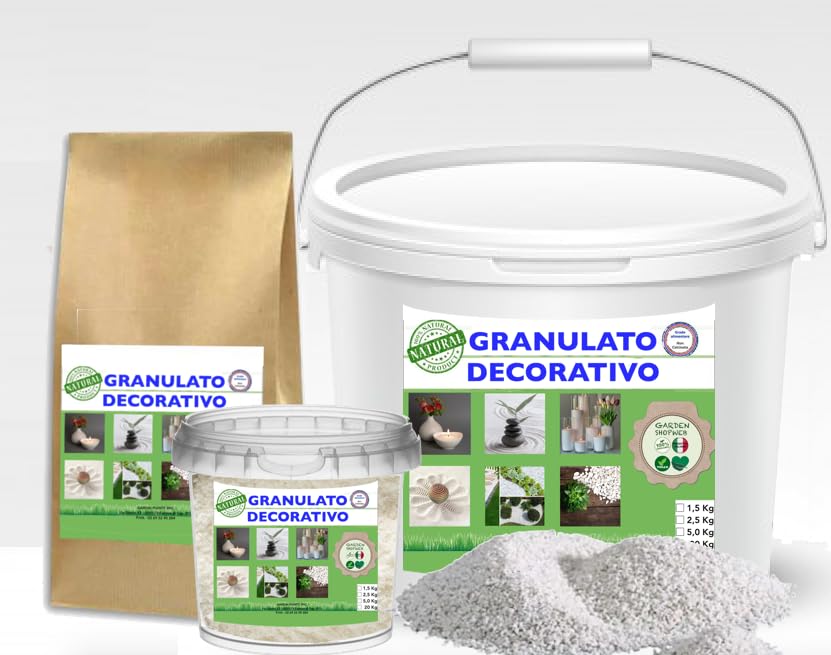 ghiaia bianco 1,5/25kg - ghiaia per acquario - sassolini decorativi per vasi - sassi decorativi per vasi - ghiaia per vasi - sassolini per acquario - ghiaia per giardino, zen (1,5 kg sacco)