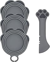 Vista 19 de Cuchara para Latas de Comida para Mascotas y 3 Tapas para Latas Espátula Abridor con Forma de Pata Linda Cuchara para Comida Húmeda de Gato